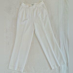 Bar III White Pleated Wide-Leg Trouser Pants - Size 8